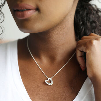 Personalised Interlocking Hearts Pendant Necklace, 2 of 6