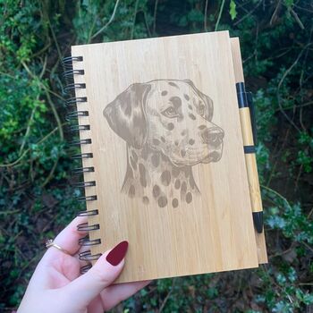 Personalised Dalmatian Dog Engraved Notebook, 2 of 6