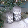 G Decor Nordhavn Grey Reindeer Pillar Candle Nordic Winter Lodge Décor In Small Or Large Size, thumbnail 2 of 5
