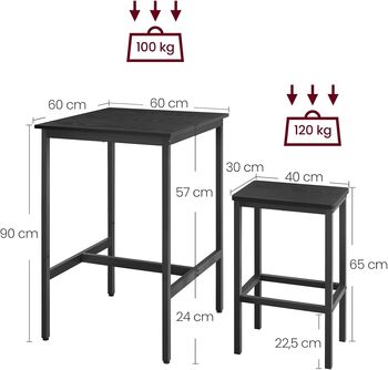 Space Saving Bar Table And Stools Set, 2 of 10