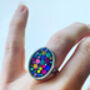 Super Sparkly Adjustable Disco Ring Hand Made Oval, thumbnail 4 of 8