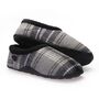 Cliff Grey Navy Check Mens Slippers/Indoor Shoes, thumbnail 2 of 8