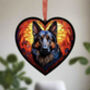 German Shepherd Stained Glass Effect Heart Suncatcher, thumbnail 3 of 7
