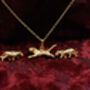 Tiger Set , Pendant And Earrings ,18ct Gold On Silver, thumbnail 1 of 3