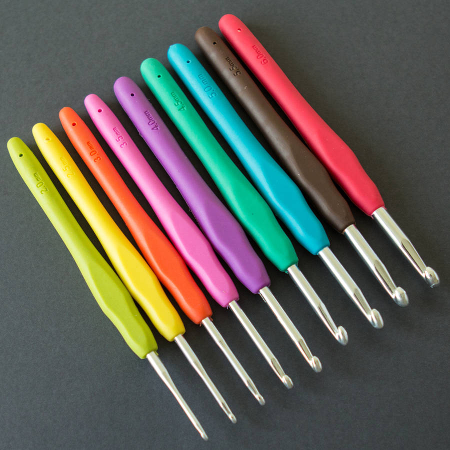 full set of coloured crochet hooks by berylune | notonthehighstreet.com