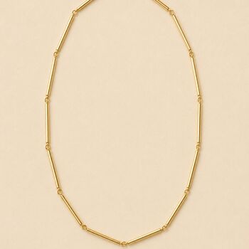 Solid Gold Bar Chain Handmade Necklace, 3 of 5