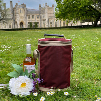Dual Bottle Wine Cooler Bag + Accessories Mulberry Red, 3 of 3