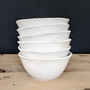 Vintage White Beaded Plates And Bowls, thumbnail 4 of 7