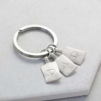 Personalised Silver Initial Keyring, 4 of 7