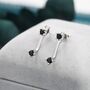 Sterling Silver Double Black Cz Ear Jacket, thumbnail 6 of 12