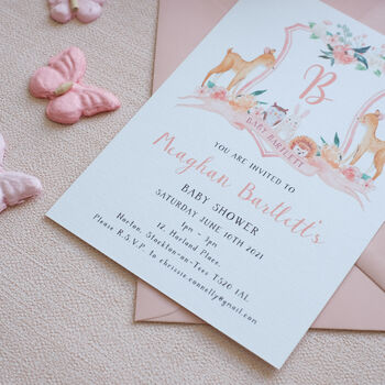 Pink Woodland Baby Shower Invitations, 6 of 6