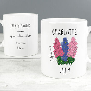 Birth Flower Mug With Personalised Message, 10 of 12