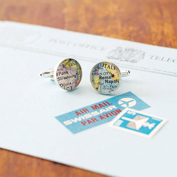 Personalised Sterling Silver Location Map Cufflinks, 4 of 4