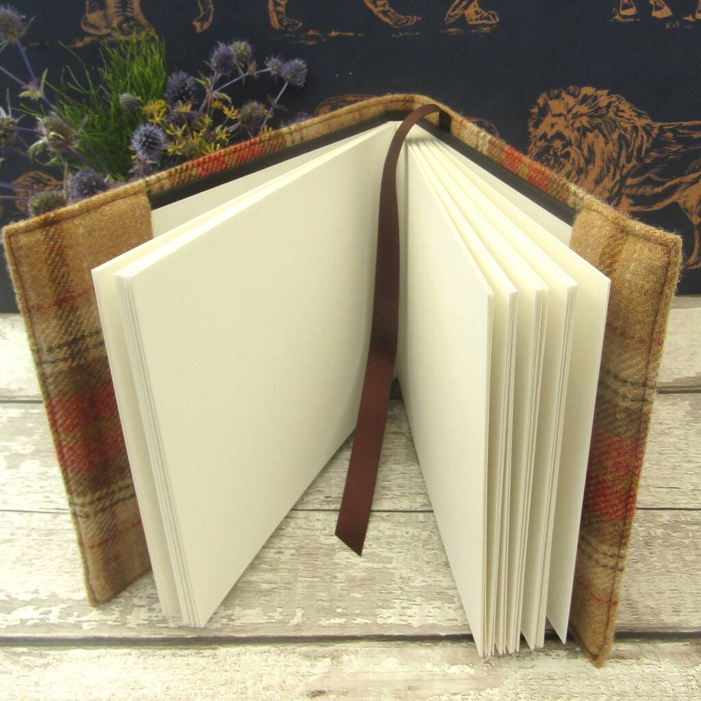 Visitor Book, Personalised Guest Book, Tartan By Oscar & Toots