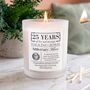 Personalised 25th Silver Wedding Anniversary Meaning Candle, thumbnail 2 of 12