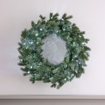 50cm Pre Lit Christmas Wreath 100 Dual Micro LED Battery Operated With Timer, 3 of 6