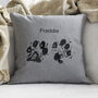Personalised Pet Paw Print Cushion, thumbnail 1 of 4