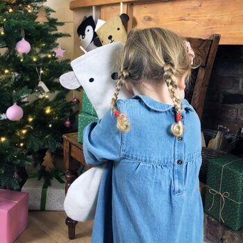 Polar Bear Handmade Felt Dress Up Christmas Stocking, 2 of 12