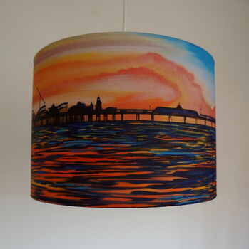 Sunset Art Panoramic Print Of Painting Lampshade, 7 of 9