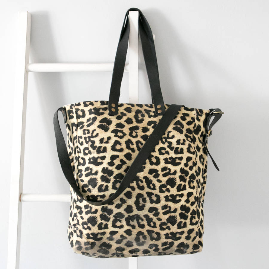 Personalised Leopard Print Tote Bag  By Saywhatyouc 
