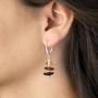 Sterling Silver Tricolour Amber Drop Earrings, thumbnail 2 of 4