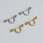 Sterling Silver Crystal Spike Cuff Stud Earrings, thumbnail 1 of 5