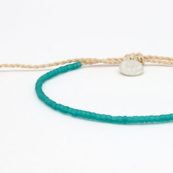 Ka'anapali Frosted Glass Beaded Anklet, 9 of 12