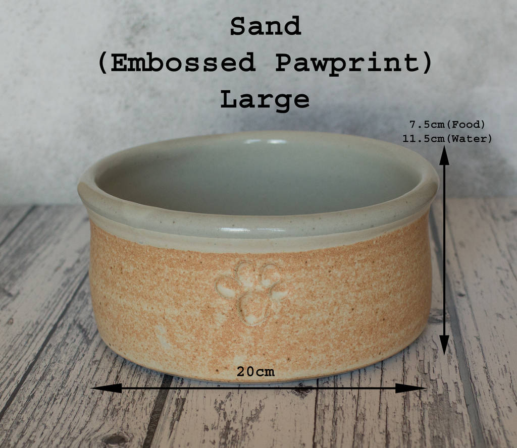 handmade pottery dog bowl by the dandy dog company