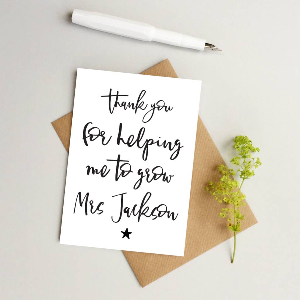 Personalised Thank You Teacher Card
