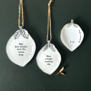 East Of India Porcelain Hanging Lemon Bright Sunshiny Day, 2 of 2