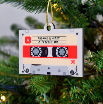 Personalised Cassette Christmas Tree Decoration, 5 of 5