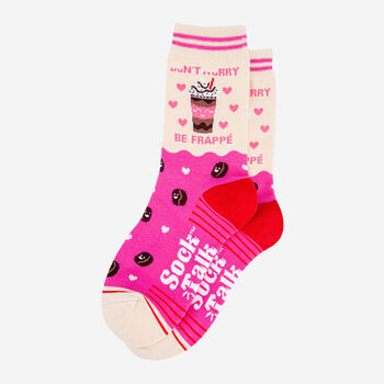 Don't Worry Be Frappe Combed Cotton Funny Ankle Socks Women's, 3 of 5
