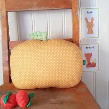 Clementine Shaped Nursery Cushion, 4 of 4