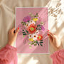 Bouquet Flowers Art Print Pink, thumbnail 5 of 5