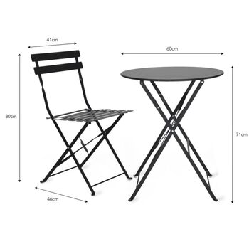 Carbon Table And Chair Bistro Set, 2 of 4