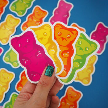 Four Gummy Bear Vinyl Sticker Decals, 6 of 6