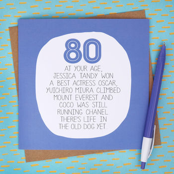 by your age… funny 80th birthday card by paper plane ...