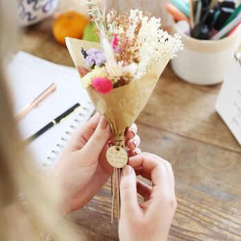 Personalised Teacher Token Dried Flower Posy, 9 of 10