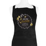 Personalised Queen Bee Black 100% Cotton Chef's Apron, thumbnail 5 of 5