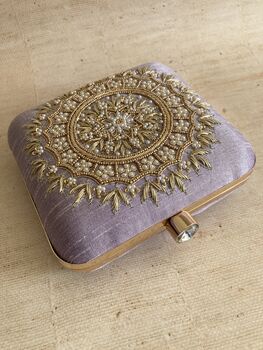 Purple Mandala Design Square Clutch, 4 of 8