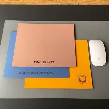 Mum's Personalised Leather Mouse Mat Or Desk Mat, 6 of 8