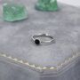 Sterling Silver Minimalist Genuine Black Onyx Ring, thumbnail 3 of 10