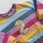 Embroidered Glitter Star Rainbow Birthday Jumper, thumbnail 2 of 3