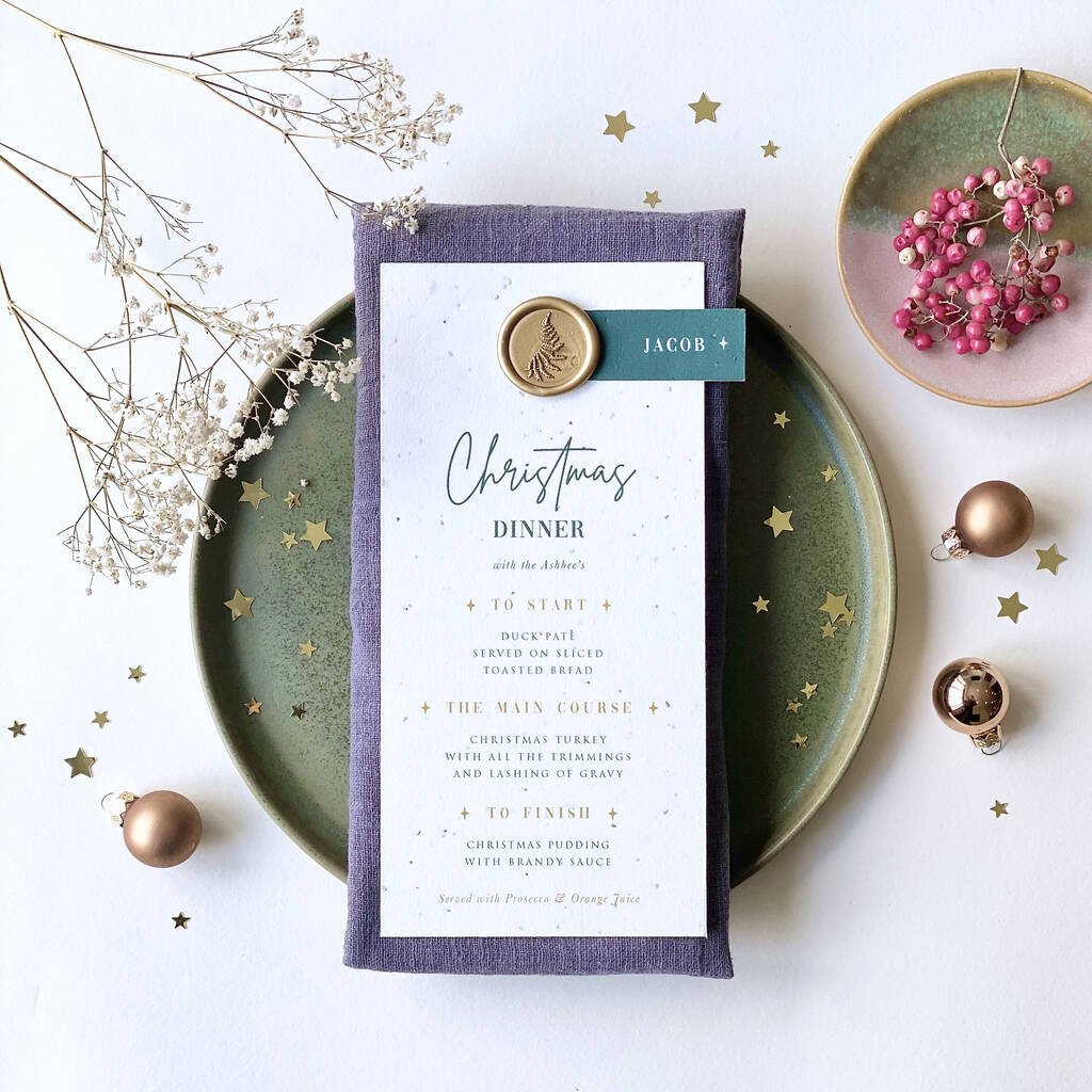 Eco Friendly Christmas Menu With Plantable Seed Paper, 1 of 8