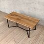 Dean Solid Live Edge Oak Industrial Dining Table, thumbnail 1 of 5