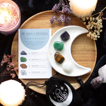 Success Healing Crystal Set With Moon Trinket Dish, 2 of 7