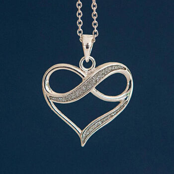 Personalised Large Sterling Silver Infinity Heart Necklace, 2 of 12