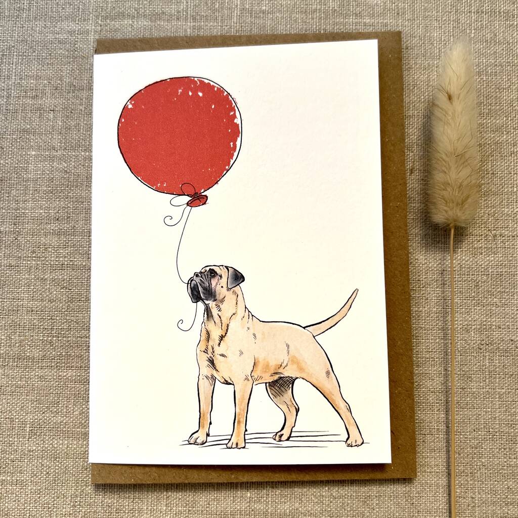 Personalised Bull Mastiff Dog Birthday Card, 1 of 6