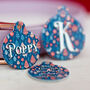 Personalised Nordic Christmas Initial Pet ID Tag Blue, thumbnail 4 of 10