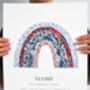 Personalised Liberty Fabric Collage Rainbow Print, thumbnail 1 of 12
